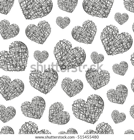 Abstract seamless pattern on Valentine's Day. Romantic theme of vector graphics, texture, background.
