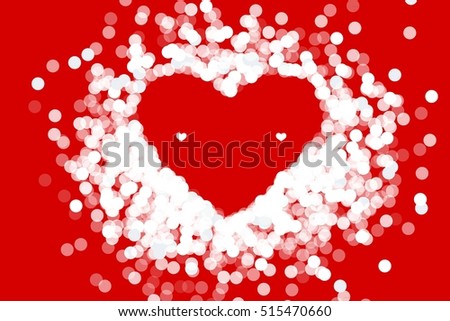 Frame in the shape of a heart made of sparkling confetti. Valentines day card template Royalty-Free Stock Photo #515470660