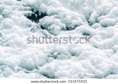Fresh snow background in blue tone