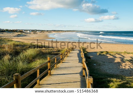La Pedrera beach and bay on a sunny summer day, Uruguay, South America Royalty-Free Stock Photo #515486368