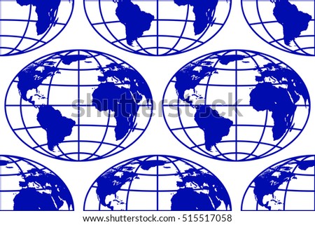 Seamless pattern of the abstract globes. Elements of this image furnished by NASA 