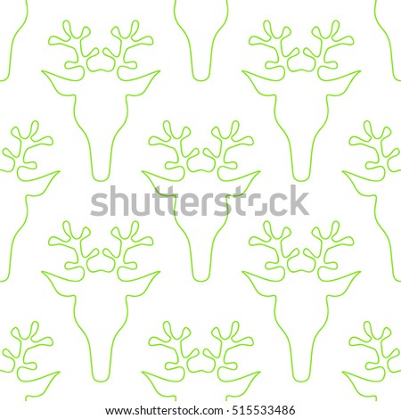  hand drawn seamless Christmas pattern with deer for textile, fabric, paper