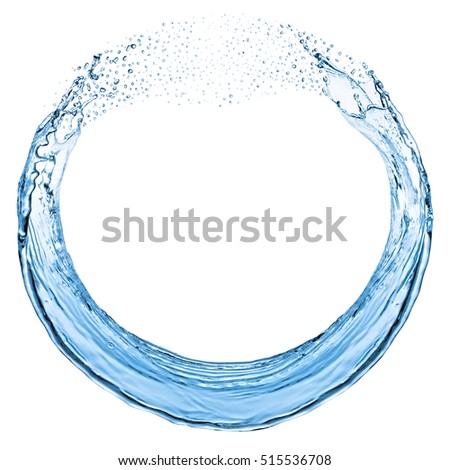  Water splash isolated on the white background.