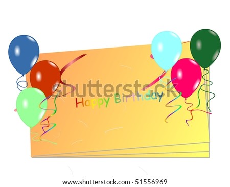 Beautiful celebration card with balloons. Vector