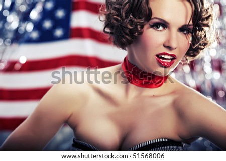 Patriot pin-up woman