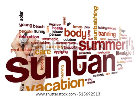 Suntan word cloud concept