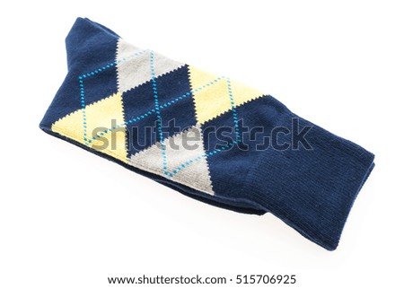 Pair of sock for clothing isolated on white background
