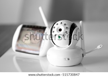 The closeup baby monitor for security of the baby Royalty-Free Stock Photo #515730847
