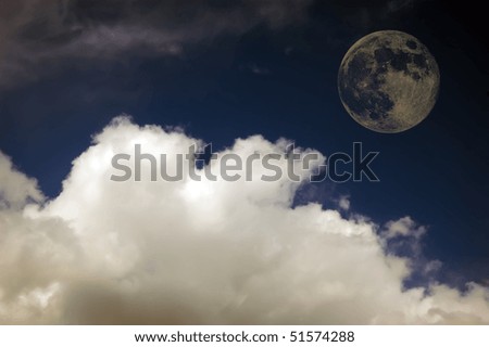 sky with clouds and moon