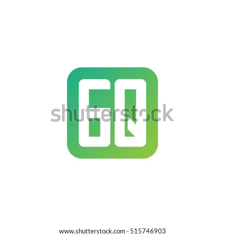 Initial letters GQ rounded square shape green simple logo
