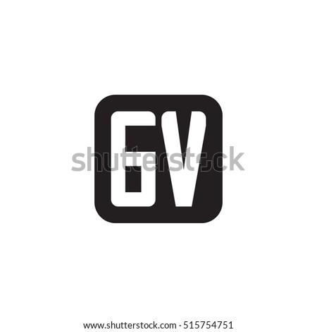 Initial letters GV rounded square shape monogram black simple logo