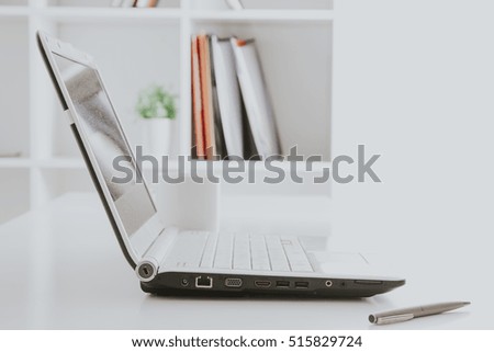 laptop on modern office desk