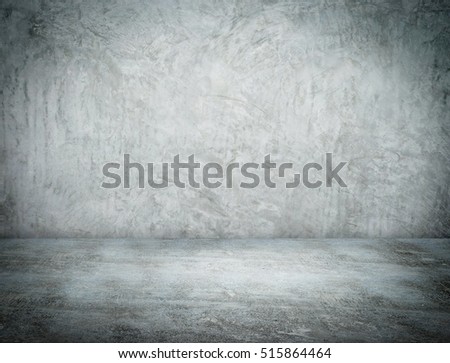 Empty Room perspective,grunge concrete wall and cement floor, Mock up template for display or montage of product