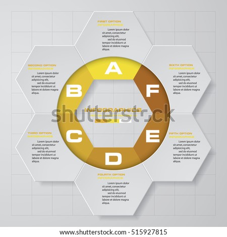 6 steps Infographic report template layout. Vector illustration EPS 10.