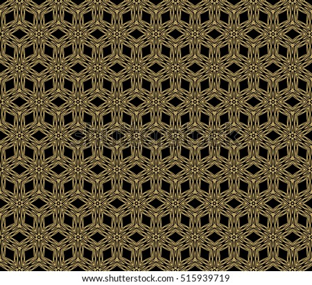 floral ornament. modern geometric pattern. Seamless vector illustration. for interior design, printing, wallpaper, fill pattern. gold on black