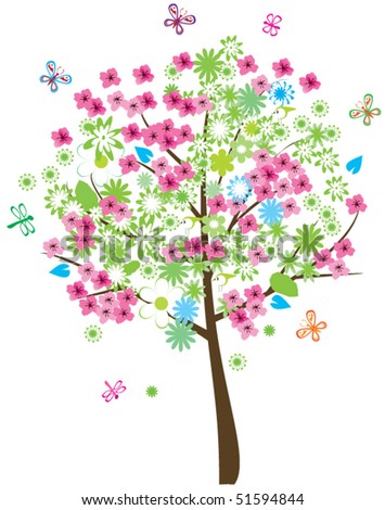 vector floral tree