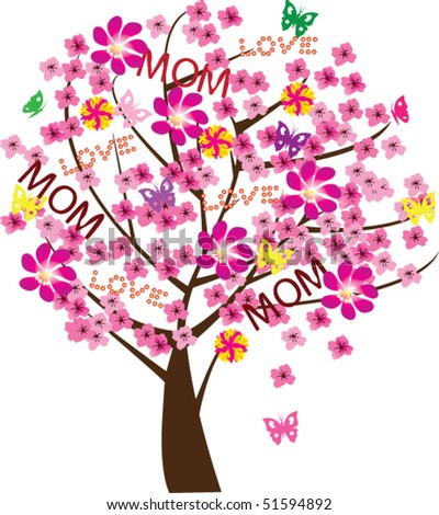 vector mother's day tree