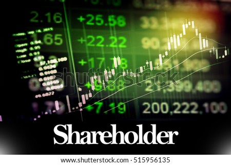 Shareholder - Abstract digital information to represent Business&Financial as concept. The word Shareholder is a part of stock market vocabulary in stock photo