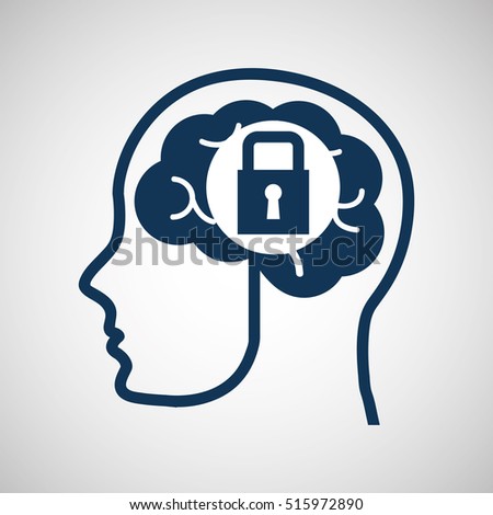 social media concept, head and brain media security vector illustration eps 10