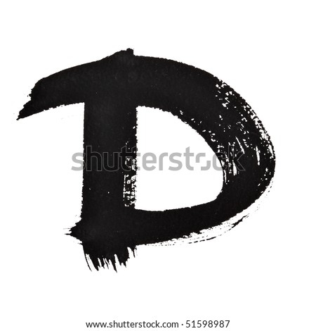 D - Ink letters isolated over the white background