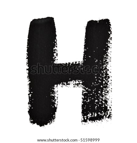 H - Ink letters isolated over the white background