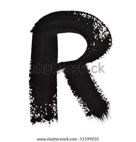 R - Ink letters isolated over the white background