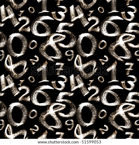 Seamless pattern - Numbers over the black background