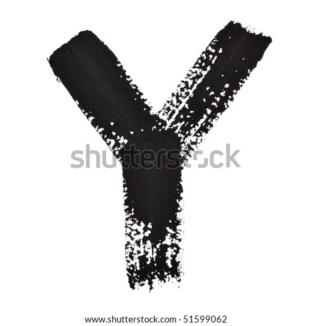 Y - Ink letters isolated over the white background