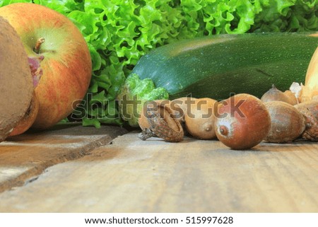 In autumn is the harvest time of healthy vegetables and salad