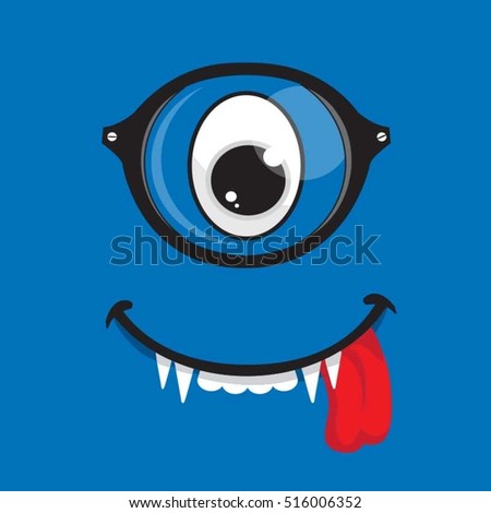 Smile monster typography, t-shirt graphics, vectors