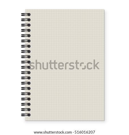 open Spiral notebook with lined isolated on white vector