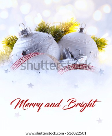 Christmas holiday decoration and trees light on white background