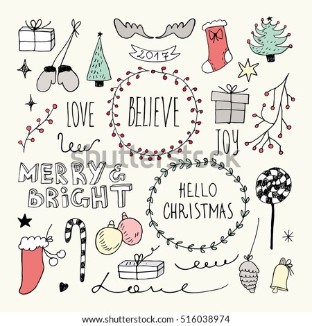 Christmas doodles collection