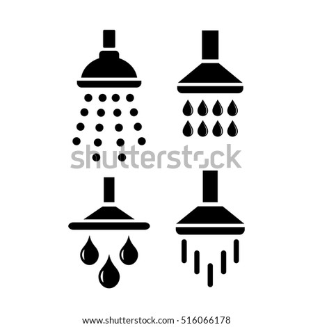 Bath shower icon vector illustration. Shower pictogram. Showering icon clip art. Shower icon eps.