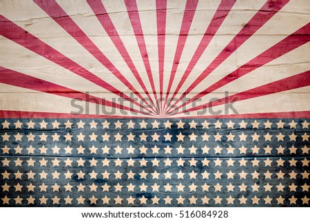 usa flag on wooden board