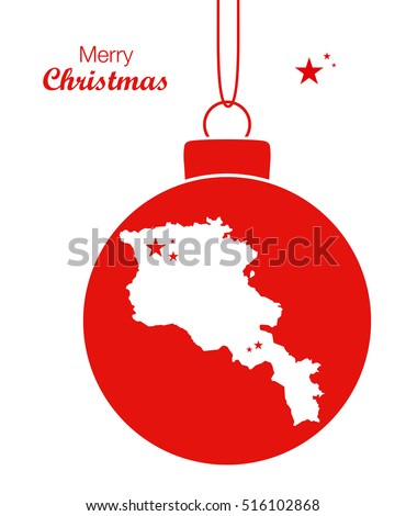 Merry Christmas illustration theme with map of Armenia