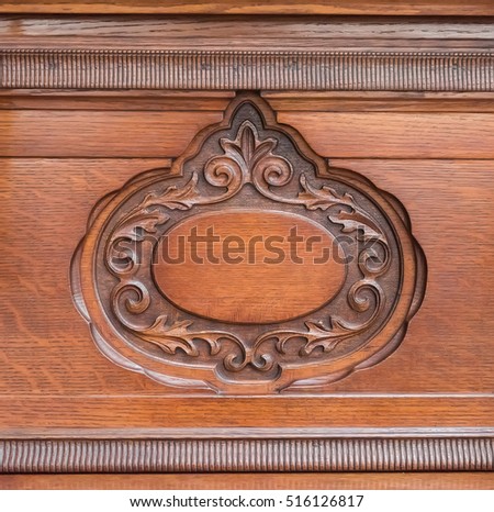 Pattern of flower carved on wood for decoration