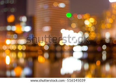 The Close up city light bokeh background and twilight