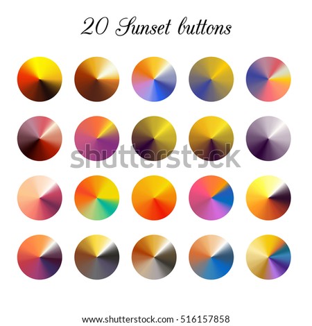 sky gradient mesh background - sunset color collection buttons