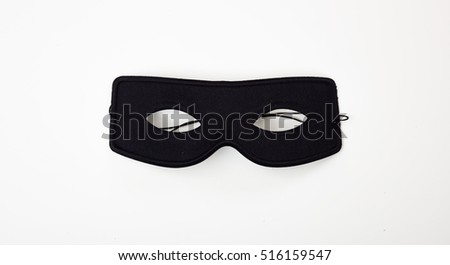 Black carnival mask isolated on white background
