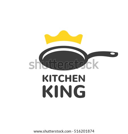 Pan with crown icon. Cooking logo, vector logo template. Kitchen tools. Food icon. Food logo. Cooking logo. Restaurant vector logo template. Cafe logo. 