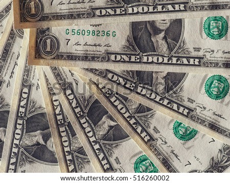 Dollar (USD) banknotes, currency of United States (USA)