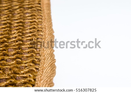 Bath sponge isolated on white background with free space for text.