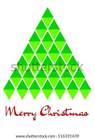 Merry Christmas Card -  Modern cutout Christmas Card. Vector illustration