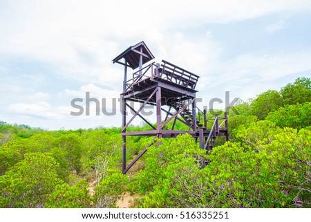 Hunting tower in the forest