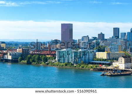 View of skyscrapers in downtown Portland, Oregon
