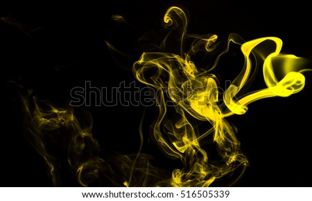 Yellow smoke abstract background