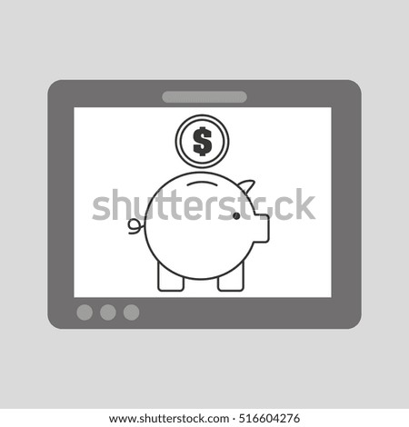 hand touch piggy save currency vector illustration eps 10