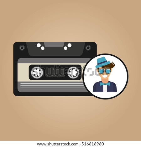 cassette vintage man style hipster vector illustration eps 10