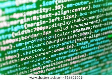 Internet security hacker prevention. Abstract source code background. WWW software development. Abstract screen of software. Software abstract background. Source code close-up. 
